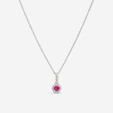 Ina Mar 14K White Gold Ruby and Diamond Drop Pendant PD-073001-Ruby