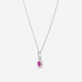 Ina Mar 14K White Gold Ruby and Diamond Drop Pendant PD-073001-Ruby