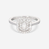 Ina Mar 18K White Gold, Diamond 0.54ct. twd. Cluster Engagement Ring IMKGK11