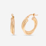 Ina Mar 14K Yellow Gold Polished Torchon Bypass Hoop Earrings E50462K4Y