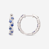 Ina Mar 14K White Gold Sapphire & Diamond Hoop Earrings ER-071295-Sapp