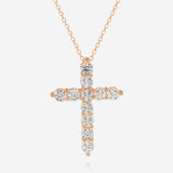 Tresorra 18K Rose Gold Diamond 1.00ct. tw. Cross Pendant K0610P17-RG - THE SOLIST
