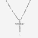Tresorra 18K White Gold, Diamond 0.28ct. tw. Cross Pendant Necklace K0610P43 - THE SOLIST