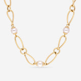 Ina Mar 14K Yellow Gold Fresh Water & Twist Oval Link Necklace N50626K4FWPY