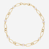 Ina Mar 14K Yellow Gold Fresh Water & Twist Oval Link Necklace N50626K4FWPY