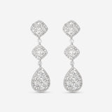 Ina Mar 18K White Gold, Diamond 2.94ct. tw. Cluster Drop Earrings IMKGK01