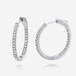 Tresorra 18K White Gold, Diamond Hoop Earrings - THE SOLIST